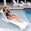 Step2 Vero Pool Chair, Fade-Resistant, Waterproof Patio Furniture for Sun Shelf, Use in Pools up to 15-Inches of Water, Weighted, 43″D x 23″W x 37″H, Resin, White(White)