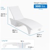 Step2 Vero Pool Chair, Fade-Resistant, Waterproof Patio Furniture for Sun Shelf, Use in Pools up to 15-Inches of Water, Weighted, 43″D x 23″W x 37″H, Resin, White(White)