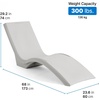 Step2 Vero Pool Chair, Fade-Resistant, Waterproof Patio Furniture for Sun Shelf, Use in Pools up to 15-Inches of Water, Weighted, 43″D x 23″W x 37″H, Resin, White(Grey)
