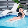 Step2 Vero Pool Lounger and Folding Adult Flip Seat Bundle, Outdoor/Indoor Waterproof Patio Furniture, Provides Back Support When Sitting, Made of Durable Plastic, White(White & Capri)