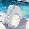 Step2 Vero Pool Slide, Outdoor/Indoor Waterproof Patio Furniture, Non-Slip Steps, Hose Attachment, Made of Durable Plastic, 4 Feet, White