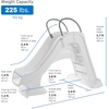 Step2 Vero Pool Slide, Outdoor/Indoor Waterproof Patio Furniture, Non-Slip Steps, Hose Attachment, Made of Durable Plastic, 4 Feet, White