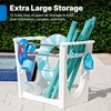 Step2 Vero Poolside Organizer, Outdoor/Indoor Waterproof Patio Furniture, Pool & Toy Storage, Made of Durable Plastic, White