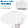 Step2 Vero Side Table with Serving Tray, Outdoor/Indoor Waterproof Patio Furniture, Use in Pools Up to 9″ Water or Poolside Ledge, Made of Durable Plastic, Integrated Weight System, White(High-Top Table)
