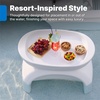 Step2 Vero Side Table with Serving Tray, Outdoor/Indoor Waterproof Patio Furniture, Use in Pools Up to 9″ Water or Poolside Ledge, Made of Durable Plastic, Integrated Weight System, White(Side Table)