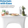 Step2 Vero Side Table with Serving Tray, Outdoor/Indoor Waterproof Patio Furniture, Use in Pools Up to 9″ Water or Poolside Ledge, Made of Durable Plastic, Integrated Weight System, White(Entertaining Table)