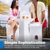 Step2 Vero Side Table with Serving Tray, Outdoor/Indoor Waterproof Patio Furniture, Use in Pools Up to 9″ Water or Poolside Ledge, Made of Durable Plastic, Integrated Weight System, White(High-Top Table)