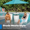 Step2 Vero Side Table with Serving Tray, Outdoor/Indoor Waterproof Patio Furniture, Use in Pools Up to 9″ Water or Poolside Ledge, Made of Durable Plastic, Integrated Weight System, White(Shade Table)