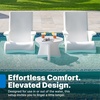 Step2 Vero Side Table with Serving Tray, Outdoor/Indoor Waterproof Patio Furniture, Use in Pools Up to 9″ Water or Poolside Ledge, Made of Durable Plastic, Integrated Weight System, White(Accent Table)