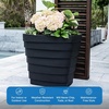 Step2 Wave 20×24 Planter, Large Planters for Outdoor Plants, Gardening and Flower Pot for Patio or Porch, Efficient Drainage, Durable Plastic, White, 2-Pack(Black)