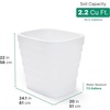 Step2 Wave 20×24 Planter, Large Planters for Outdoor Plants, Gardening and Flower Pot for Patio or Porch, Efficient Drainage, Durable Plastic, White, 2-Pack(White)
