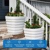 Step2 Wave 20×24 Planter, Large Planters for Outdoor Plants, Gardening and Flower Pot for Patio or Porch, Efficient Drainage, Durable Plastic, White, 2-Pack(White)