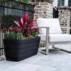Step2 Wave Trough Planter, Large Planters for Outdoor Plants, Gardening and Flower Pot for Patio or Porch, Efficient Drainage, Durable Plastic, Black, 2-Pack(Black)