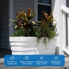 Step2 Wave Trough Planter, Large Planters for Outdoor Plants, Gardening and Flower Pot for Patio or Porch, Efficient Drainage, Durable Plastic, Black, 2-Pack(White)