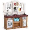 Step2 Fun with Friends Kids Kitchen Playset, Indoor/Outdoor Kitchenette with Lights & Sounds, Durable Plastic, 25-Piece Toy Accessories, Toddlers 2+ Years, Gray(Tan)