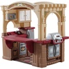 Step2 Grand Walk-In Kitchen & Grill Kids Playset, Indoor/Outdoor Kitchenette, Interactive Play with Lights and Sounds, Durable Plastic, 103 Piece Toy Accessories, Toddlers 2+ Years Old, Brown/Tan(Brown & Tan)