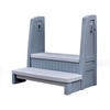 Step2 Hot Tub Storage Steps with Handrails, 2-Step Stool, Waterproof Stairs for Outdoor/Indoor Pool or Jacuzzi, Made of Durable Plastic, Dark Cedar(Gray)