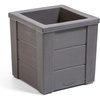 Step2 Lakewood Square Planter, Large Planters for Outdoor Plants, Gardening and Flower Pot for Patio or Porch, Efficient Drainage, Durable Plastic, Sage Gray, 2-Pack(Dark Cedar)