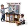 Step2 Lifestyle Dream Kids Kitchen Playset, Indoor/Outdoor Kitchenette, Interactive Play with Lights and Sounds, Made of Durable Plastic, 37 Piece Toy Accessories, Toddlers 2+ Years Old, Gray(Tan)