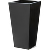 Step2 Tremont Tall Square Planter Pot, Large Outside All-Season All-Weather Gardening Pot for Patio and Front Porch, Concrete, 2-Pack(Onyx Black)