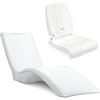 Step2 Vero Pool Lounger and Folding Adult Flip Seat Bundle, Outdoor/Indoor Waterproof Patio Furniture, Provides Back Support When Sitting, Made of Durable Plastic, White(White)