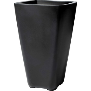 Step2 Bridgeview Tall Square Planter, Large Planters for Outdoor Plants, Gardening and Flower Pot for Patio or Porch, Efficient Drainage, Durable Plastic, Onyx Black, 2-Pack(Onyx Black)