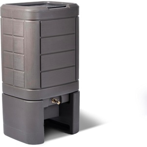 Step2 Lakewood Rain Barrel with Stand, Outdoor Water Conservation Container, Holds 60 Gallons, Brown
