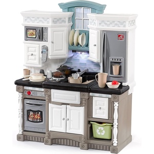 Step2 Lifestyle Dream Kids Kitchen Playset, Indoor/Outdoor Kitchenette, Interactive Play with Lights and Sounds, Made of Durable Plastic, 37 Piece Toy Accessories, Toddlers 2+ Years Old, Gray(Gray)