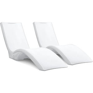 Step2 Vero Pool Lounger 2-Pack, Weighted in-Pool Lounge Chairs for Tanning Ledge and Baja Shelf, White
