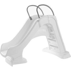 Step2 Vero Pool Slide, Outdoor/Indoor Waterproof Patio Furniture, Non-Slip Steps, Hose Attachment, Made of Durable Plastic, 4 Feet, White