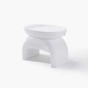 Step2 Vero Side Table with Serving Tray, Outdoor/Indoor Waterproof Patio Furniture, Use in Pools Up to 9″ Water or Poolside Ledge, Made of Durable Plastic, Integrated Weight System, White(Side Table)