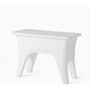 Step2 Vero Side Table with Serving Tray, Outdoor/Indoor Waterproof Patio Furniture, Use in Pools Up to 9″ Water or Poolside Ledge, Made of Durable Plastic, Integrated Weight System, White(Entertaining Table)