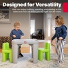 Step2 Mighty My Size Kids Table & Chair Set, Playroom Activity Table for Arts & Crafts, Made of Durable Plastic, For Toddlers 2+ Years Old, Gray & Green(Gray & Green)