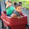 Step2 Neighborhood Wagon, Kids Ride On Toy, Stroller Substitute, Includes Seat Belts, Made of Durable Plastic, Max Weight 75 lbs., For Toddlers 1.5-5 Years Old, Red(Red)