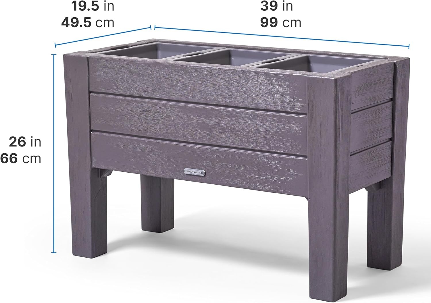 image:imageStep2 Lakewood Raised Planter Box Large Planters for Outdoor Plants Gardening and Flower Pot for Patio or Porch Easy Drainage Durable Plastic Dark CedarDark Cedar