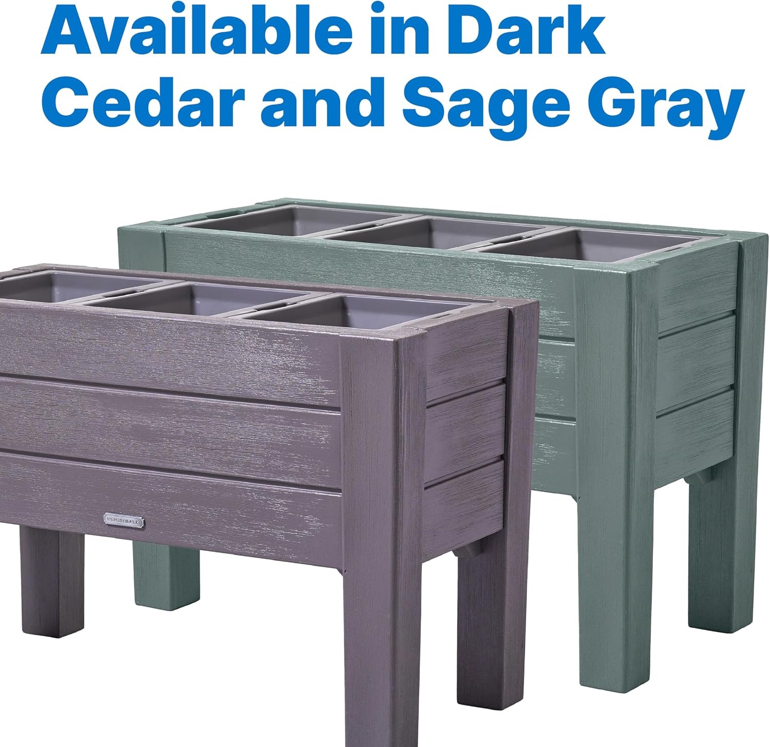 image:imageStep2 Lakewood Raised Planter Box Large Planters for Outdoor Plants Gardening and Flower Pot for Patio or Porch Easy Drainage Durable Plastic Dark CedarDark Cedar