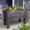 Step2 Lakewood Raised Planter Box, Large Planters for Outdoor Plants, Gardening and Flower Pot for Patio or Porch, Easy Drainage, Durable Plastic, Dark Cedar(Dark Cedar)