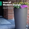 Step2 Tremont Tall Round Tapered Planter, 28″ Tall, Indoor/Outdoor Plants, Efficient Drainage, Durable Resin, Onyx Black(Dark Cedar)