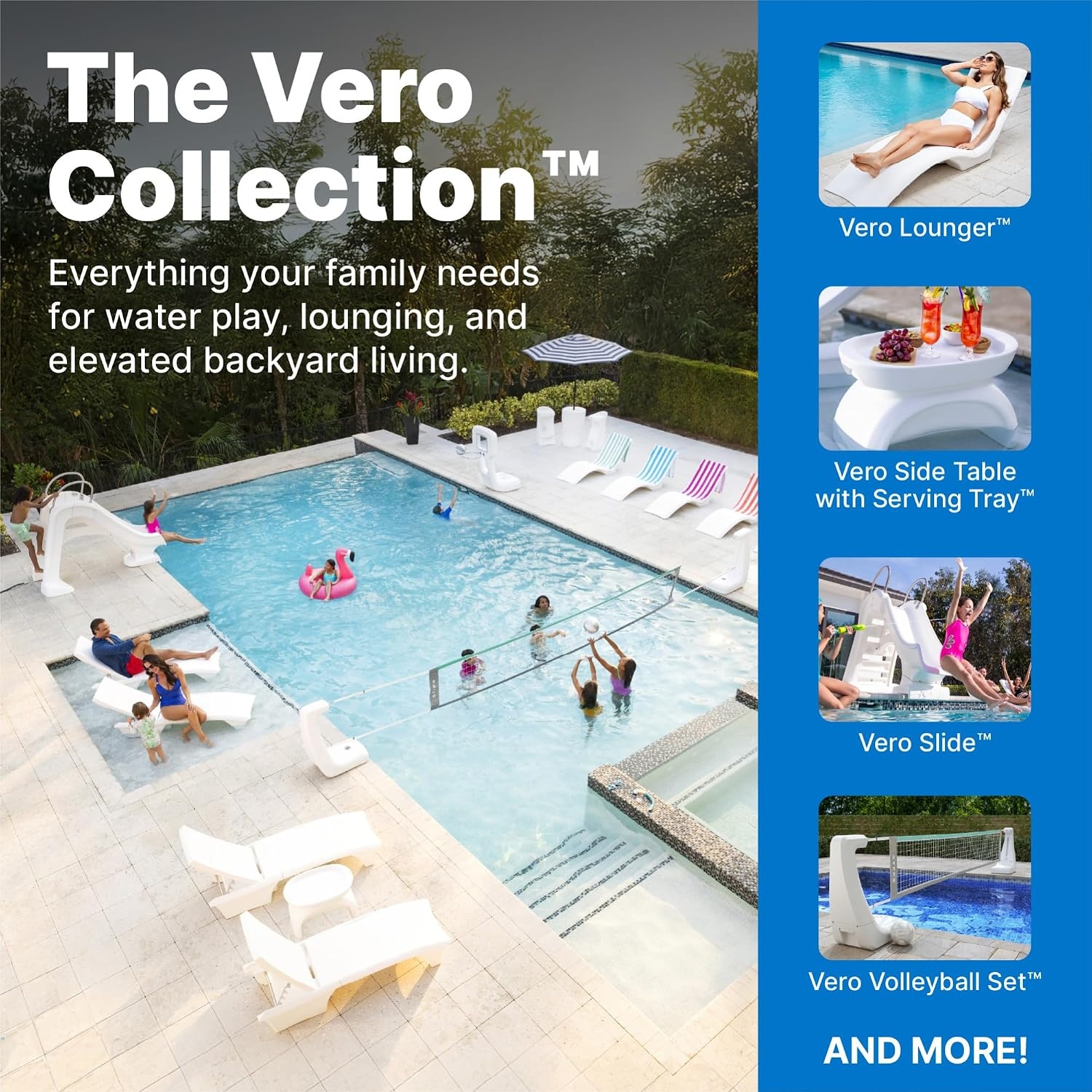 image:imageStep2 Vero Pool Basketball Hoop OutdoorIndoor Waterproof Patio Furniture Made of Durable Plastic 45 Feet White
