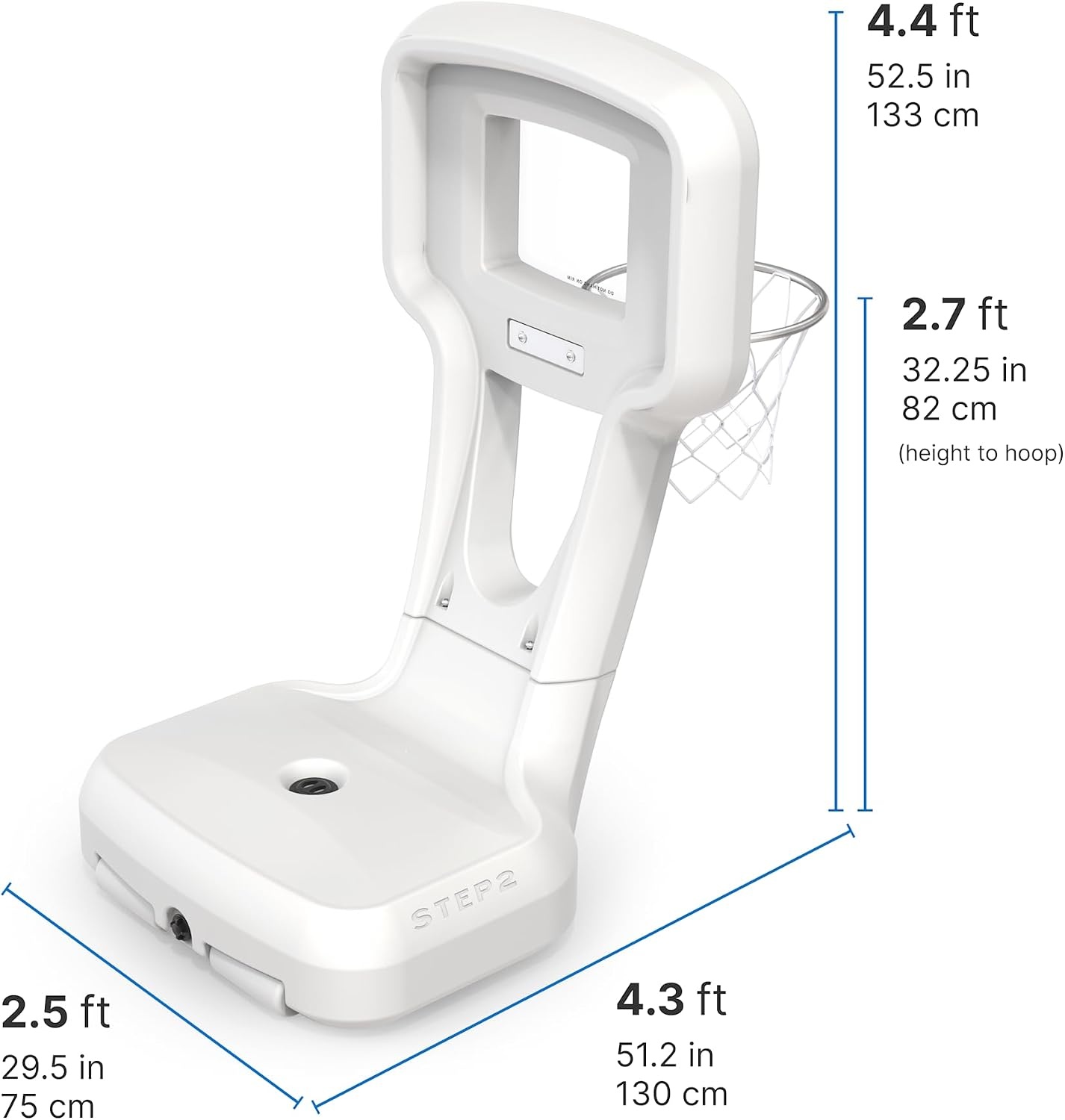 image:imageStep2 Vero Pool Basketball Hoop OutdoorIndoor Waterproof Patio Furniture Made of Durable Plastic 45 Feet White