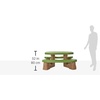 Step2 Naturally Playful Kids Picnic Table with Removeable Umbrella, Indoor/Outdoor Toys, Fits 6 Children, Made of Durable Plastic, For Toddlers 3+ Years Old, Green & Leaves(Green & Leaves)