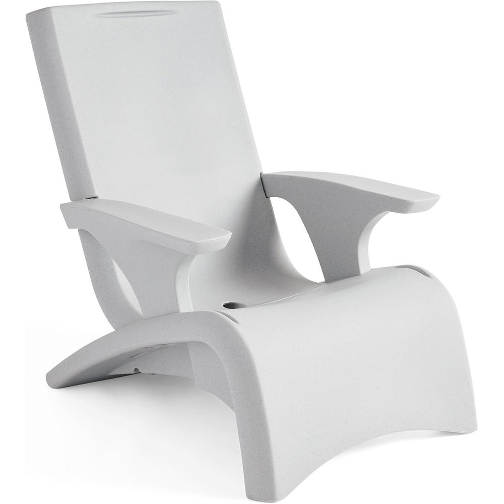 image:imageStep2 Vero Adirondack Chair in Pool or Patio Lounge Seat for 9inch Sun Shelves Grey with Speck